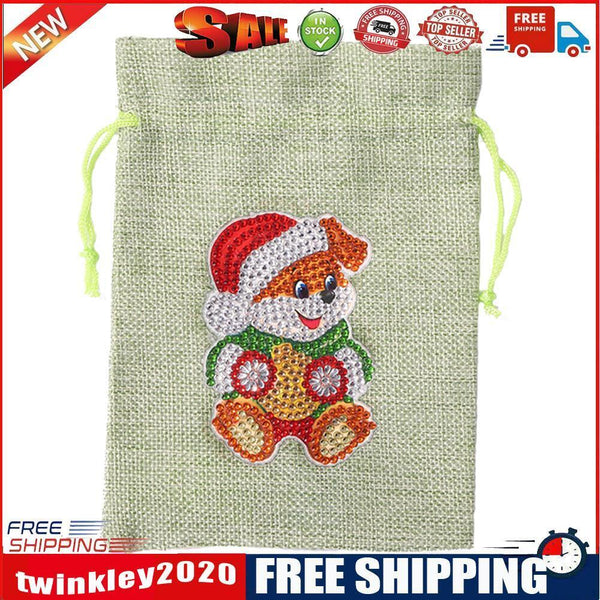 Christmas DIY Diamond Painting Shopping Tote Mosaic Drill Candy Bag (Bear)
