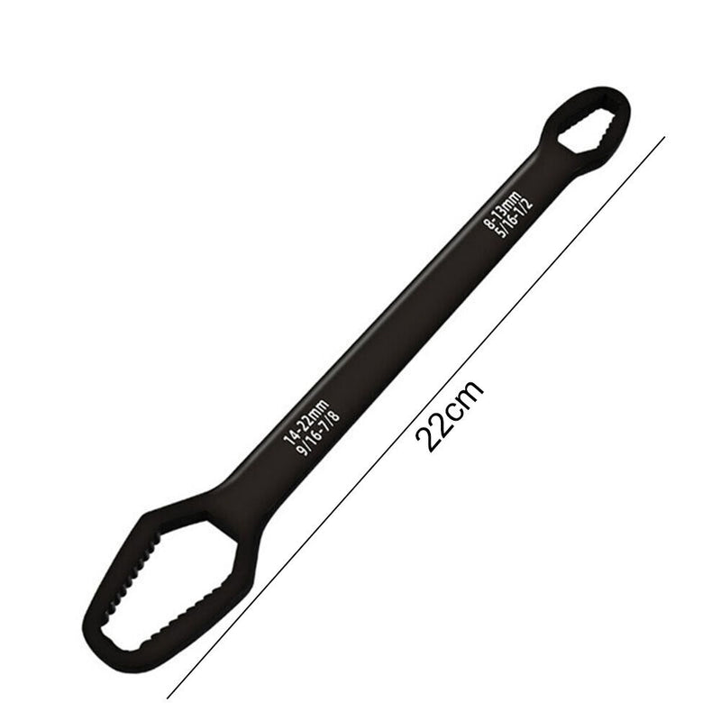 8-22mm Universal Torx Wrench Self-tightening Double-head Spanner (Black S) Newly