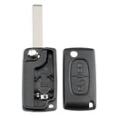 2 Buttons Flip Folding Remote Car Key Fob Case Blank Shell for Peugeot 207 307
