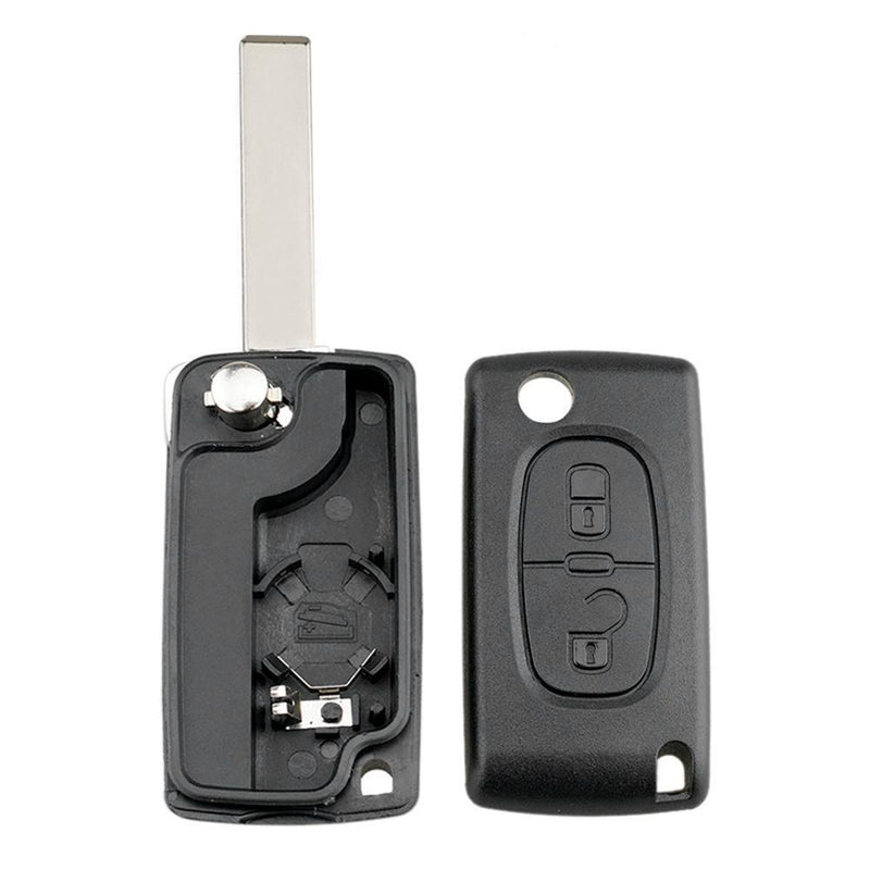 2 Buttons Flip Folding Remote Car Key Fob Case Blank Shell for Peugeot 207 307
