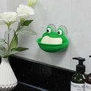 Bathroom Frog Soap Holder Storage Box Cartoon Sucker Soap Dish Drain Rack