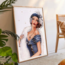 5D Diamond Embroidery Fashion Lady Mosaic Round Diamond Painting for Wall Gif