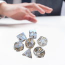 7pcs/Lot Multifaceted Digital Dice Set Transparent Polyhedral Dices (White)