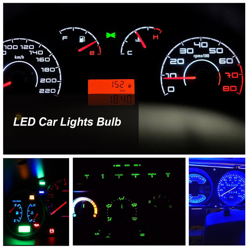 20pcs T5 T10 LED Bulbs Car Dashboard Gauge Instrument Cluster Light Wedge Bulbs
