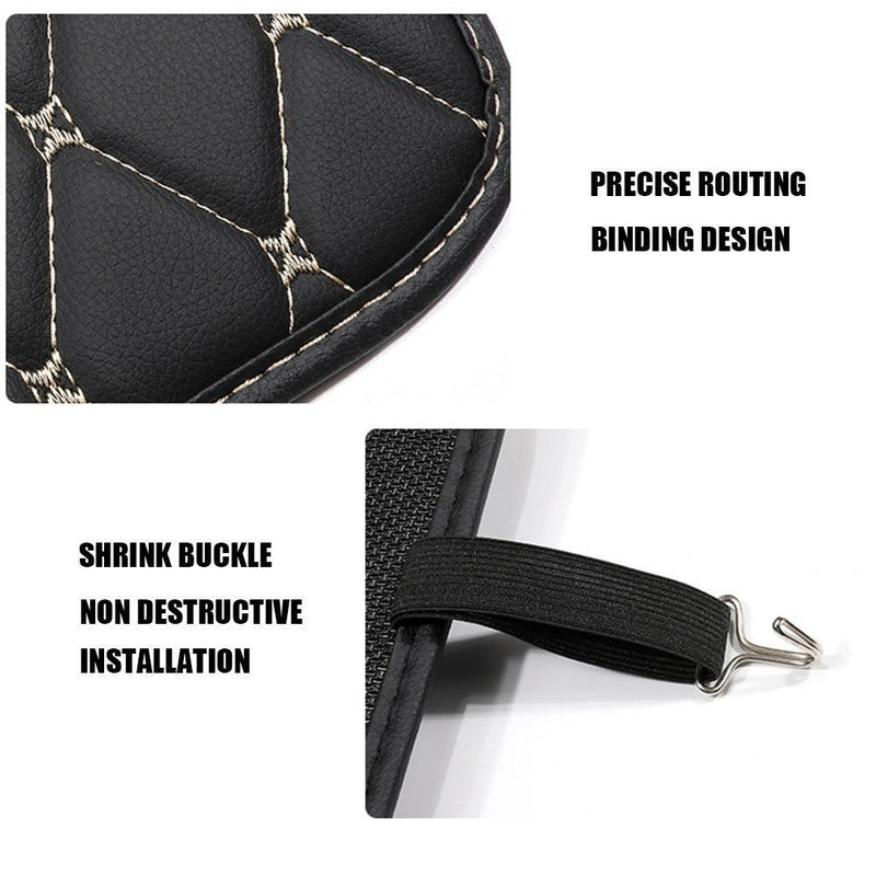 18x14 Inch Leather Car Kick Mat with Phone Storage Pocket Seat Back Protector