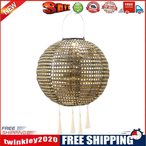 Solar Sequin Projection Lantern Outdoor Waterproof Yard Decor (Warm Light)