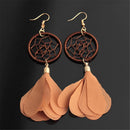 Ethnic Women Dream Catcher Dangle Hook Drop Earrings Jewelry Gift (Coffee)