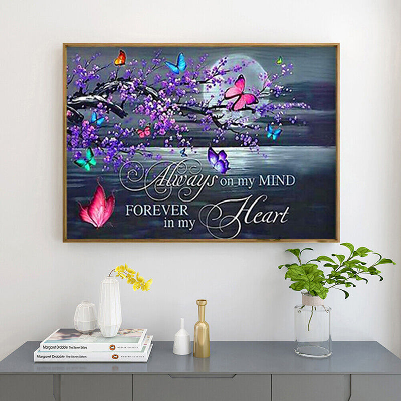 Full Round Drill Mosaic Poster DIY Romantic Butterfly Diamond Painting Decor Kit