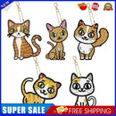 5pcs Diamond Painting Kitten Keychain DIY Crystal Drill Key Ring (YSGJ027)