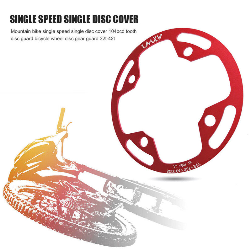 VXM MTB Bike Crank Protector Cover Chainring Crankset Guard Red (32T-34T) Newly