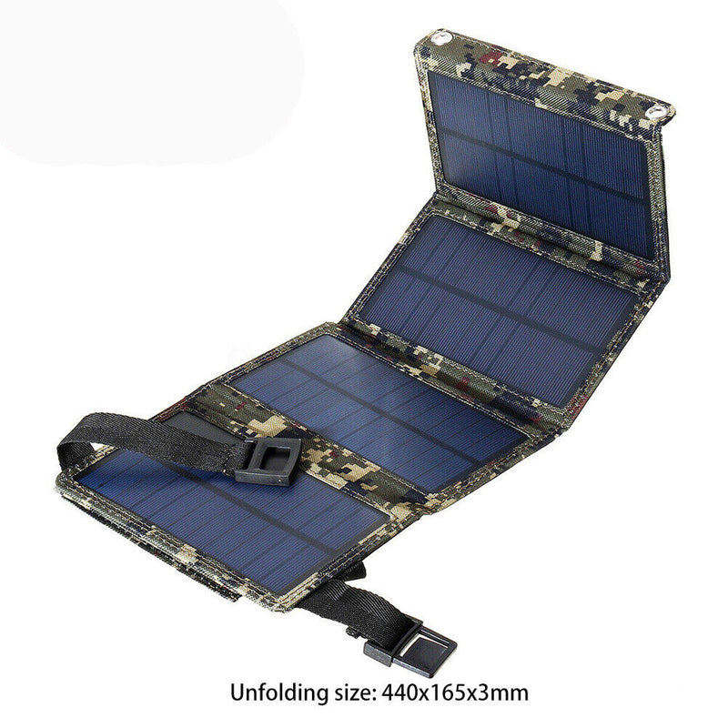 USB Solar Panel Waterproof Folding 20W Solar Cells for Phone (Camouflage) Newly