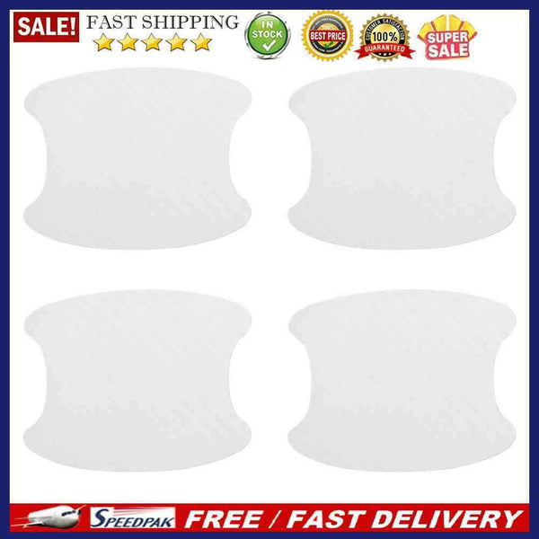 4pcs/set Carbon Fiber Car Door Handle Cup Protector Exterior Door Bowl Stic