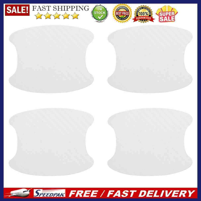 4pcs/set Carbon Fiber Car Door Handle Cup Protector Exterior Door Bowl Stic