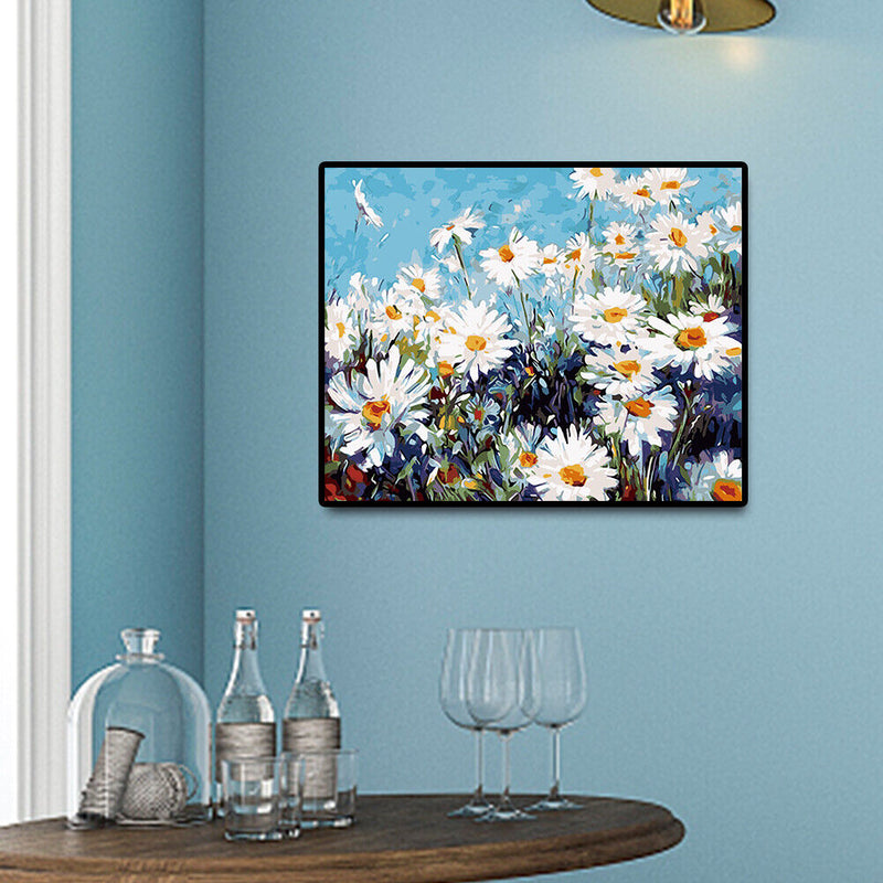 Flower Field Painting By Numbers Kit Acrylic Paint Canvas Wall Art Picture