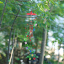 4 Metal Tubes Flowers Wind Chime Garden Door Windows Hang Ornament (Red)