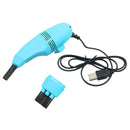Mini Computer Vacuum USB Keyboard Cleaner PC Laptop Dust Brush (Light Blue)