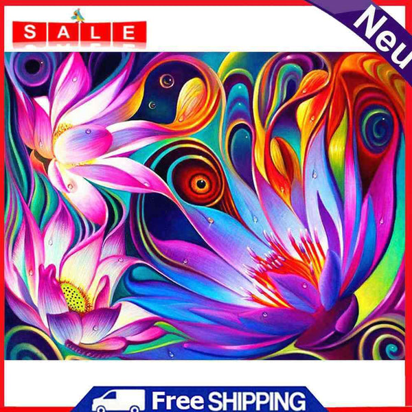 Oil Paint By Numbers Lotus Coloring Picture Drawing