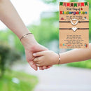Mother Daughter Day Love Heart Charm Adjustable Bracelet Gift Card Wish Present: