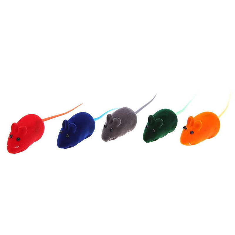 20pcs Flocking Mouse Shape Cat Toys Sound False Rat Pet Kitten Plaything