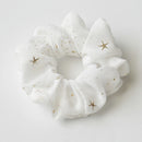 Chiffon Scrunchies Women Star Elastic Tie Hair Rope Ponytail Holder (White)