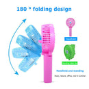 Folding Handheld Desktop Summer Cooling Fan for Travel Office Dorm (Pink)