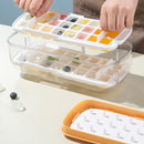 Ice Cube Tray with Lid Silicone Ice Maker Mold Bar Kitchen Tools (Yellow) Newly