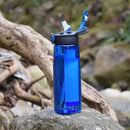 Large Capacity Water Kettle 650ml Outdoor Gym Filter Shaker Bottle (Blue) Newly