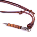 Gifts Punk Jewelry Men Handmade Necklace Leather Chain Arrow Pendant Choker