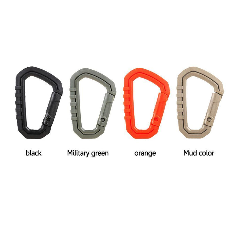 5pcs Outdoor Carabiner Molle Keychain Hook Camping D Buckle (Army Green)