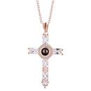 Pendant Fashion Cross Projection Necklace Bible Verses Cross Shape Bohemia