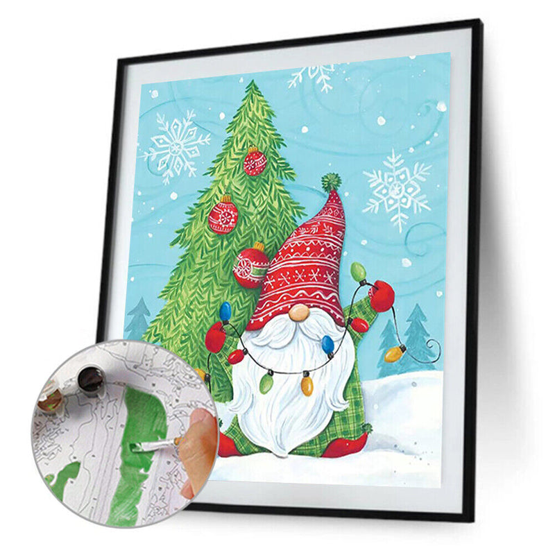 Gnome Gift Oil Paint By Numbers DIY Coloring Christmas Picture for Adults Chi