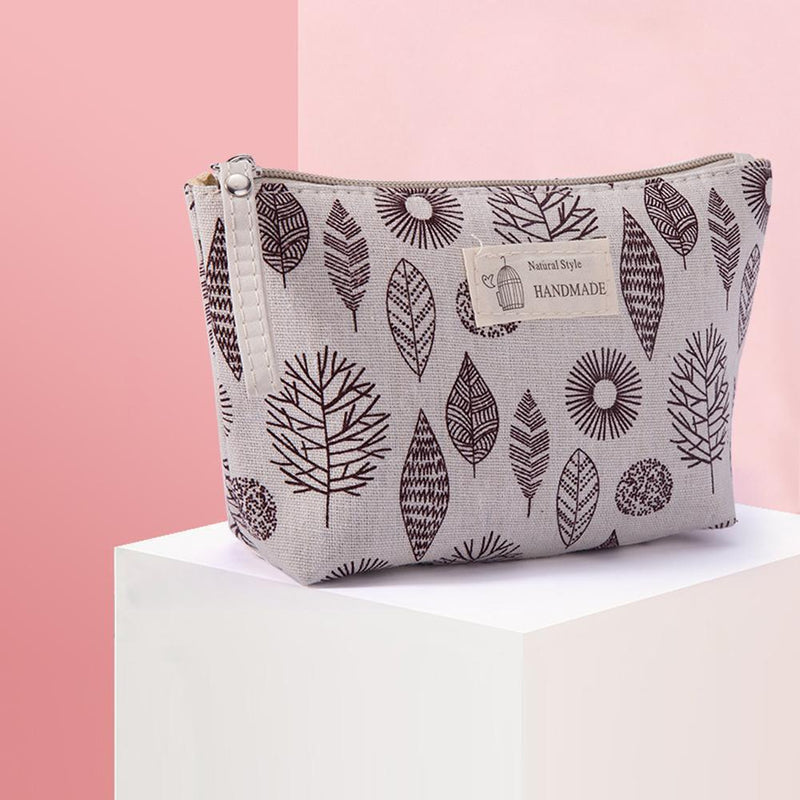 Canvas Make Up Organizer Women Cosmetic Wash Pouch Print Zipper Money Bard Bagd