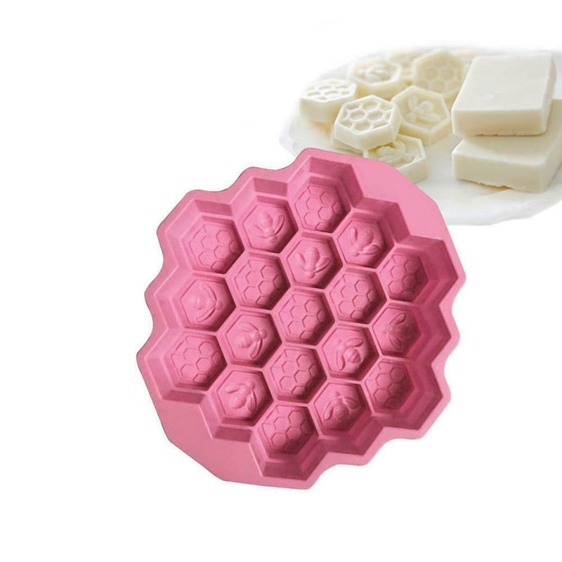 Bee Grid Silicone Square Cube Cake Decor Mould Candy Bake Cookie Chocolate F9Z3