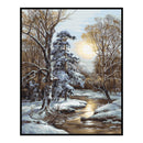 Full Embroidery Snow Scene Printed Cross Stitch 11CT 3 Strand Cotton Kit