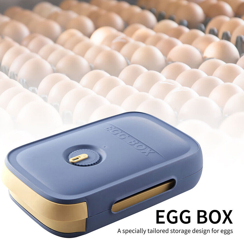 Drawer Egg Storage Box Refrigerator Fresh Keeping Egg Dumpling Tray (Blue) Newly