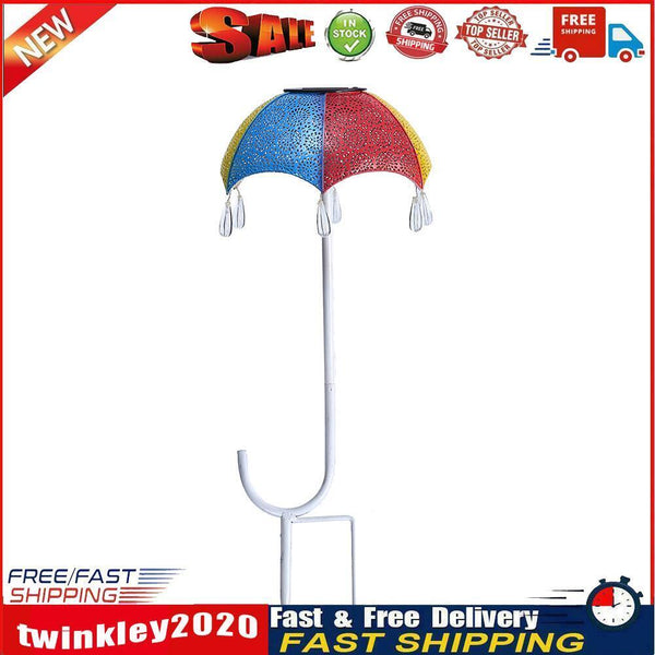 Solar Garden Lights aterproof Plug Umbrella Art Lamp Yard Decor (Colorful) Newly