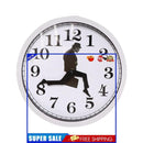 Silly Wall Clocks Non-Ticking Wall Clocks Easy to Install Watch (White)