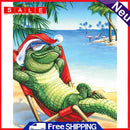Acrylic Oil Painting By Numbers Christmas Crocodile Digital Picture Artwork