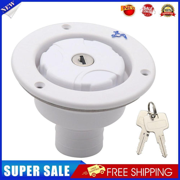 Automobile Car Fresh Water Fill Hatch RV Boat Lockable Inlet Filter (White)