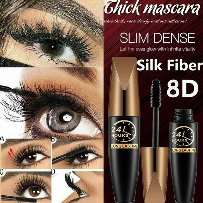 Drying Voluminous Fiber Lashes Extension Eye Makeup Tool 4D Silk Fiber Mascara