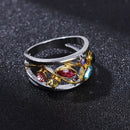 For woman Party Ring Zircon Rings Hollow Out Design Round Square Pear Fashion