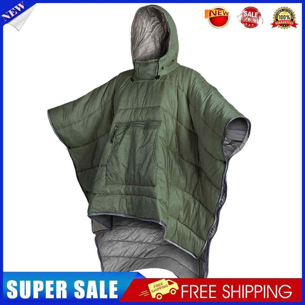 Fashion Winter Warm Ponchos Cape Solid Color Sleeping Bag Outdoor Wearable