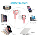 Universal In-Ear Earbuds Headsets Music Earphones 3.5mm Headphone (Pink) Newly