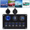 Waterproof For Car RV LED Rocker Switch Panel Dual USB Port 6 Gang 12V/24V