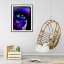 5D DIY Full Drill Round Shape Butterfly Eyes Rhinestone Diamond Drawing for Home