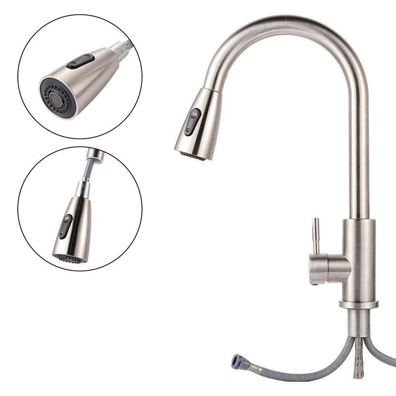 360 Degree Faucet Head 2 Mode Sink Basin Filter Pull-Out Nozzle Sprayer (C)