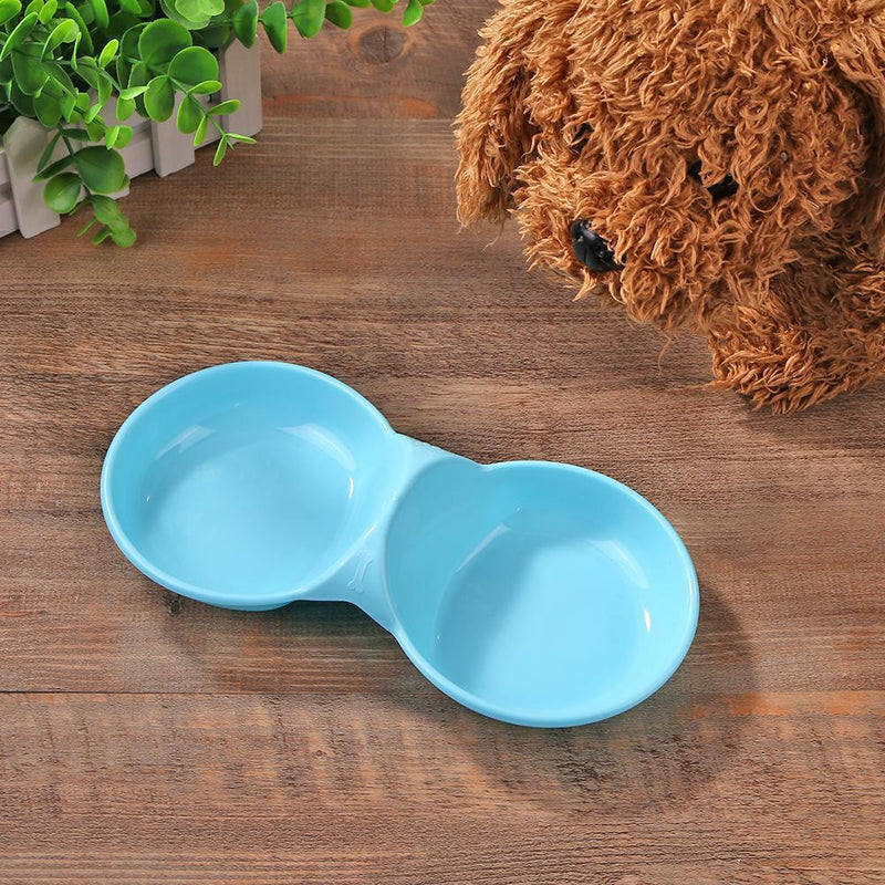 Dog Cat Double Bowl Puppy Food Water Feeder Dish Pet Feeding Drinking Dishes