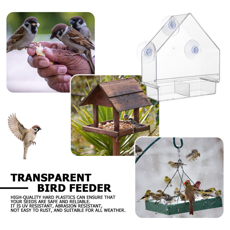 Window House Bird Feeder, Suction Cup Hang Birdhouse for Outside, Garden, Y