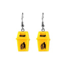 Ear Stud Creative Stud Earrings Drop Earrings Yellow Trash Can Earrings Dangle