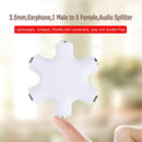 3.5mm Earphone Headphone Audio Splitter 1 Male to 5 Female Adapter (White) Newly